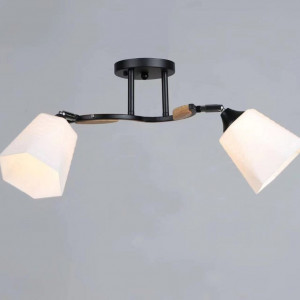 Люстра Sirius B N4867/2 BK+WOOD на 2 плафони