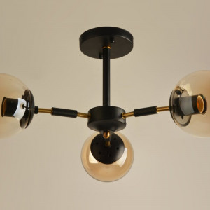 Люстра стельова Sirius Л 7993/3A BK+COPPER