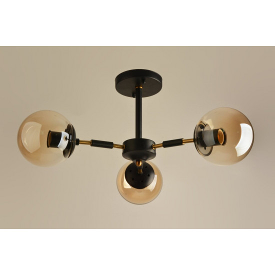 Люстра стельова Sirius Л 7993/3A BK+COPPER фото № 1