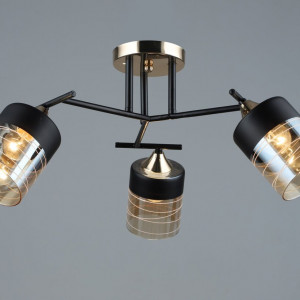 Люстра стельова Sirius B A4128/3 BK+FGD на 3 плафони
