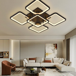 Люстра світлодіодна акрилова стельова Sirius 6112-5 BK 86W