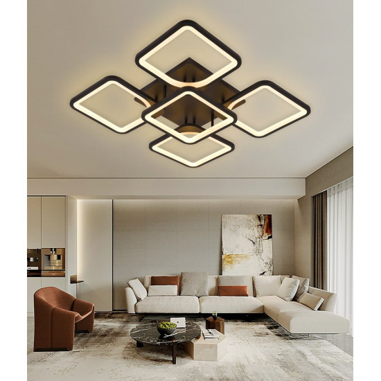 Люстра світлодіодна акрилова стельова Sirius 6112-5 BK 86W  фото № 2