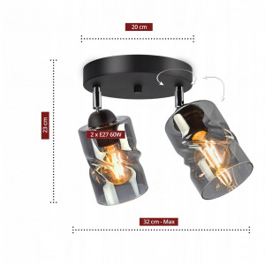 Люстра декоративна Sirius S4944-2 BK+SM з поворотнім механізмом