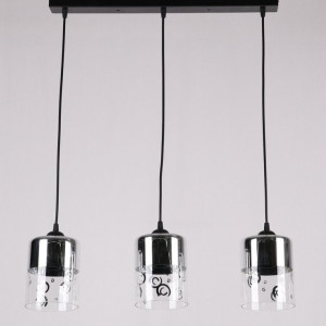 Люстра підвісна Sirius D516-3A BK+CR+WT