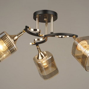 Люстра стельова Sirius B N4382/3 BK+FGD з поворотнім механізмом