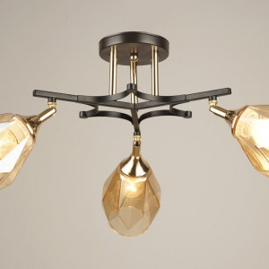 Люстра стельова Sirius B N4510/3 COFFEE+FGD з поворотніми плафонами