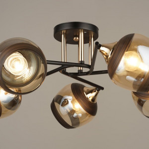 Люстра стельова Sirius B A3615/5 BK+FGD