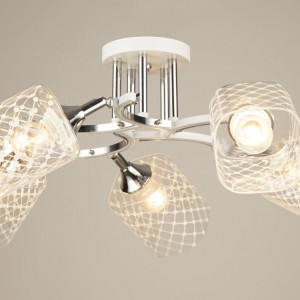 Люстра стельова Sirius B N4513/5 WT+CH з поворотнім механізмом