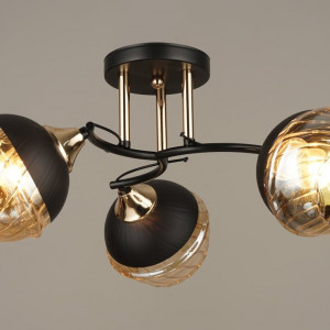 Люстра стельова Sirius B A3617/3 BK+FGD на 3 плафони