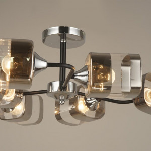 Люстра стельова Sirius B C1548/6 CH+BK