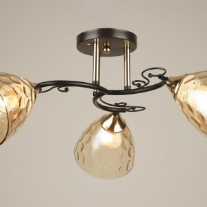 Люстра стельова Sirius B N4522/3 BK+FGD на 3 плафони