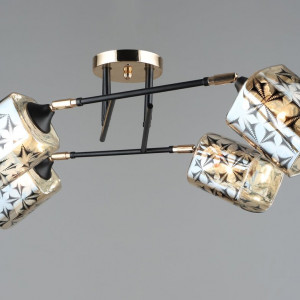 Люстра стельова Sirius B A4084/4 BK+FGD з поворотніми плафонами