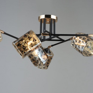 Люстра стельова Sirius B A4084/6 BK+FGD з поворотніми плафонами