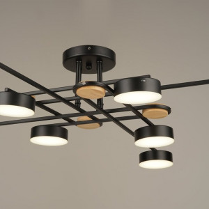 Люстра світлодіодна акрилова Sirius B N4498/8 112 W BK+WOOD