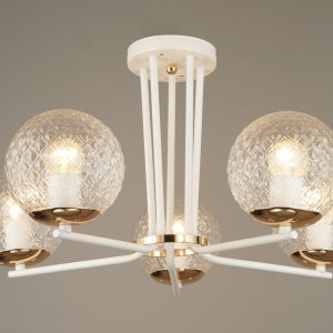 Люстра у вітальню Sirius В A3584/5 WT+FGD на 5 плафонів
