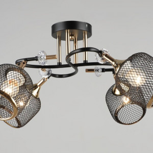 Люстра стельова металева Sirius B N5672/4 BK+FGD з поворотнім механізмом