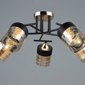 Люстра у вітальню Sirius B A4128/5 BK+FGD