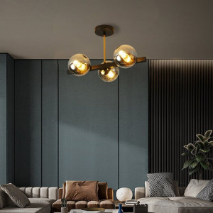 Люстра молекула в стилі лофт Sirius GLX-23752-3A BK+GD