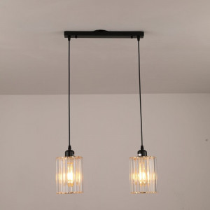 Люстра пвідвісна Sirius GLD-20996-2 BK+CR на 2 плафони