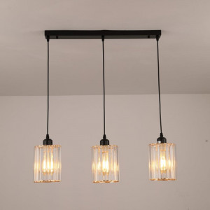 Люстра пвідвісна Sirius GLD-20996-3 BK+CR на 3 плафони