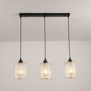 Люстра пвідвісна Sirius GLD-20996-3 BK+CR на 3 плафони