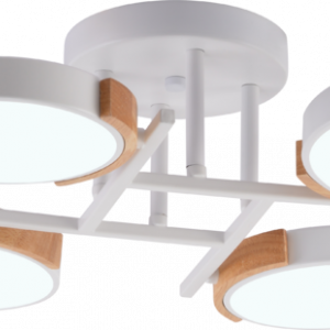 Люстра світлодіодна акрилова Sirius B X13267/6 WT+WOOD біла