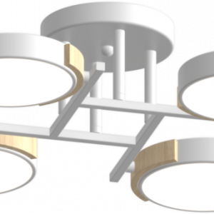 Люстра світлодіодна акрилова Sirius B X13267/6 WT+WOOD біла