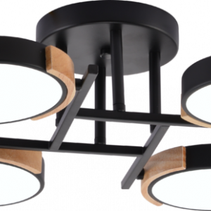 Люстра світлодіодна акрилова Sirius B X13267/6 BK+WOOD чорна