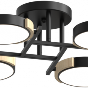 Люстра світлодіодна акрилова Sirius B X13267/6 BK+WOOD чорна