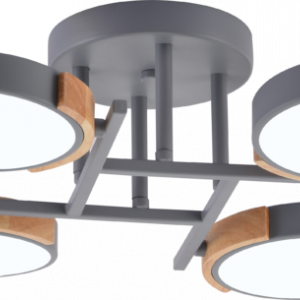 Люстра світлодіодна акрилова Sirius B X13267/6 WT+WOOD сіра