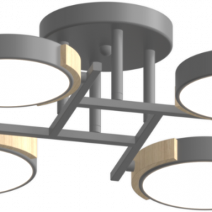 Люстра світлодіодна акрилова Sirius B X13267/6 WT+WOOD сіра