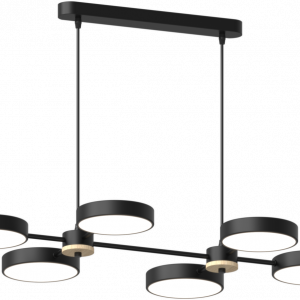 Люстра підвісна світлодіодна Sirius B X13284/6 BK+WOOD чорна