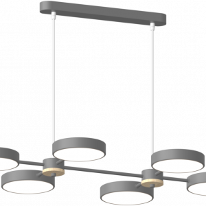 Люстра підвісна світлодіодна Sirius B X13284/6 GREY+WOOD сіра