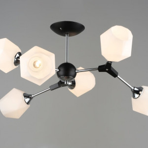 Люстра стельова Sirius B N6094/6 BK+CR на 6 плафонів