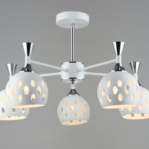 Люстра металева у вітальню Sirius B N6099/5 WT+CR