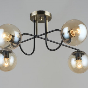 Люстра стельова Sirius B A4243/4 BK+AB на 4 плафони