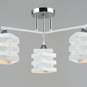 Люстра металева стельова Sirius B A4300/3 WT+CR на 3 плафони