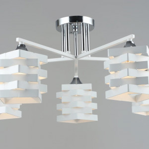 Люстра металева стельова Sirius B A4300/5 WT+CR на 5 плафонів