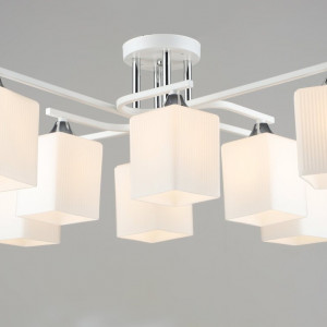 Люстра стельова Sirius B N6193/8 WT+CH на 8 плафонів