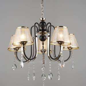 Люстра класична для вітальні Sirius B NH5269/5 COFFEE+FGD Люстра класична для вітальні Sirius B NH5269/5 COFFEE+FGD