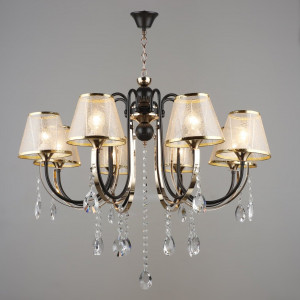 Люстра класична для вітальні Sirius B NH5269/8 COFFEE+FGD Люстра класична для вітальні Sirius B NH5269/8 COFFEE+FGD