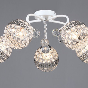 Люстра у вітальню Sirius B N6422/5 WT+CR на 5 плафонів