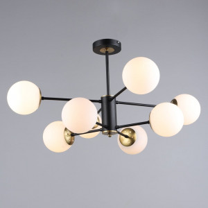 Люстра сучасна у вітальню Sirius B N36360/8 BK+COP