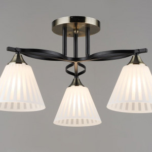 Люстра стельова Sirius B N6588/3 BK+AB на 3 плафони