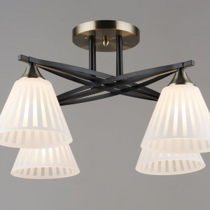 Люстра стельова Sirius B N6588/4 BK+AB на 4 плафони