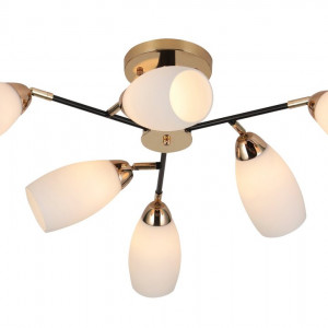 Люстра стельова Sirius 07086/6 GD+Matte black на 3 плафона