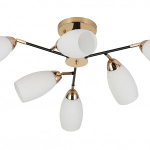 Люстра стельова Sirius 07086/6 GD+Matte black на 3 плафона