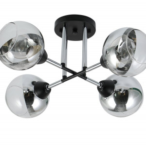 Люстра стельова Sirius 07268/4 Matte Black+CR на 4 плафони