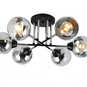 Люстра стельова Sirius 07268/6 Matte Black+CR на 6 плафонiв