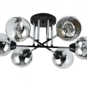 Люстра стельова Sirius 07268/6 Matte Black+CR на 6 плафонiв